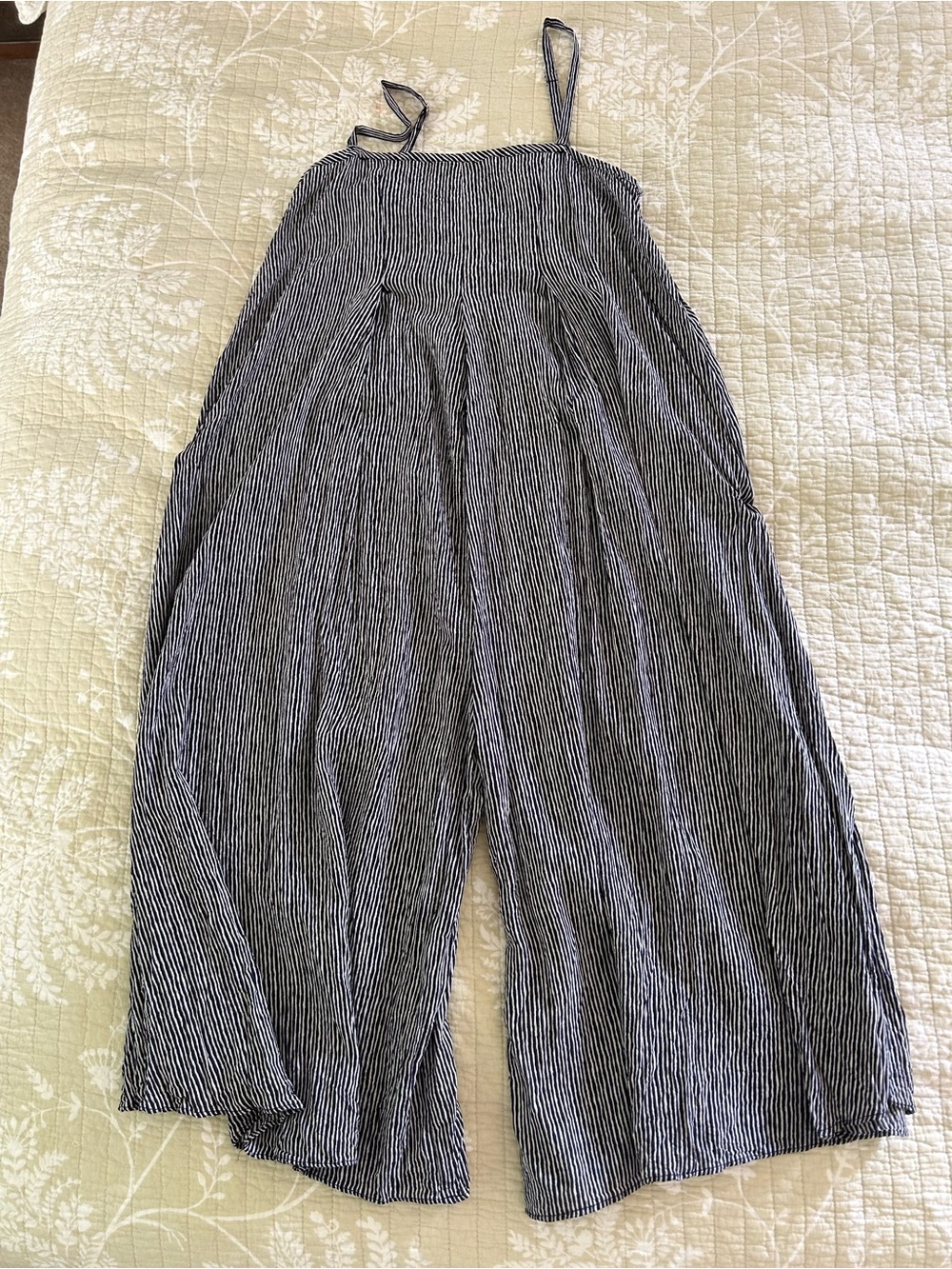 Striped Wide-Leg Jumpsuit - Black & White